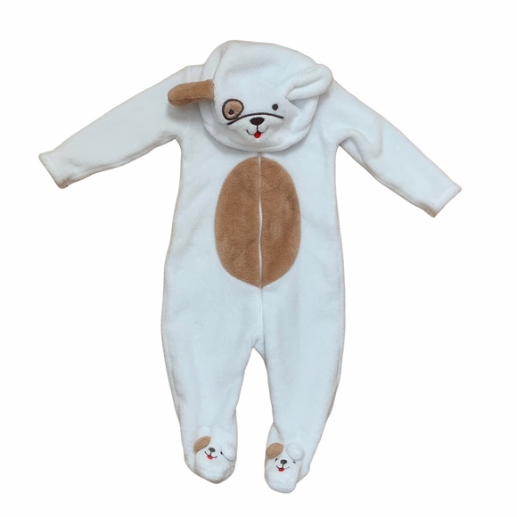 Snugabye Cozy Fleece Puppy One Piece With Hood Size 6M - Picture 2 of 8